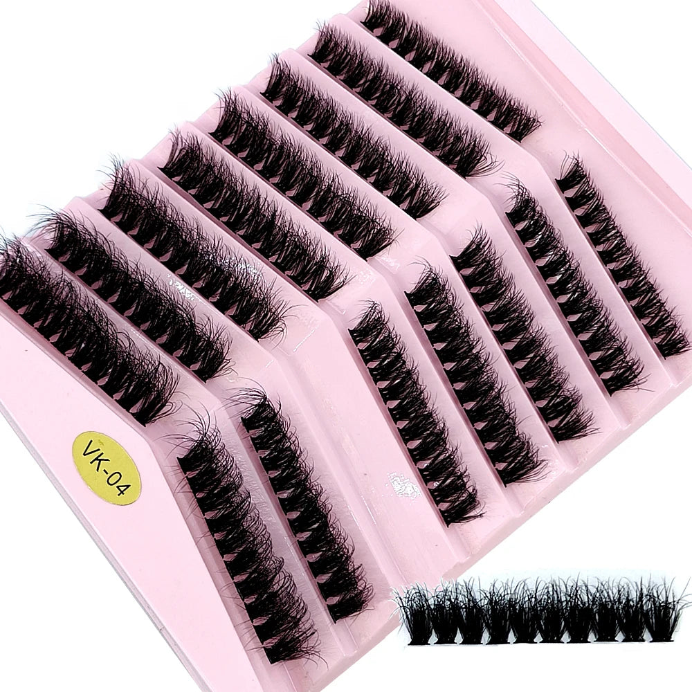 Individual Eyelash Clusters Russia Volume Mink Eyelash Extension Segmented False Lashes 8D fluffy Thick Bundle Makeup Cilias