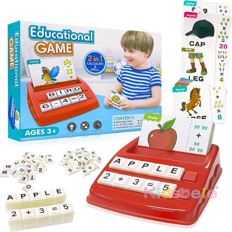 Reading Educational And 2 In 1 Spelling Learning Toys Matching Letter and Math Game Sight Word Games