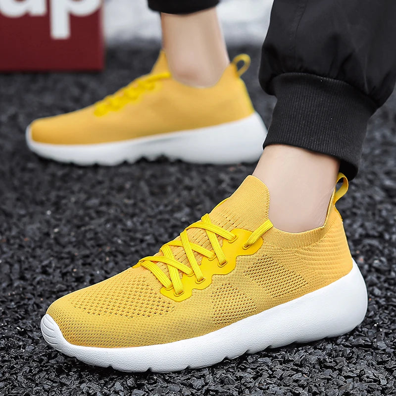 2024 New Men Sneakers Comfortable Soft-sole Casual Walking Shoes Lightweight Breathable Male Loafers Trainer Gym Jogging Shoes