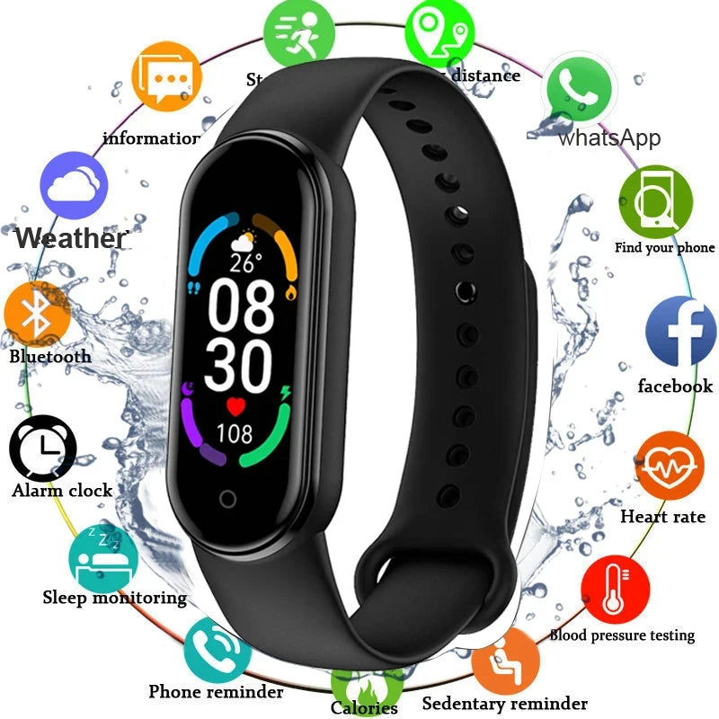 M6 Smart Watch Men Women Fitness Bracelet Tracker Heart Rate Monitor Waterproof Sport Smartwatch For Xiaomi IPhone Android ios
