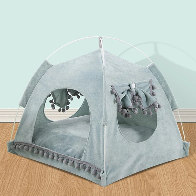 Cat Tent Bed Pet Products The General Teepee Closed Cozy Hammock with Floors Cat House Pet Small Dog House Accessories Products