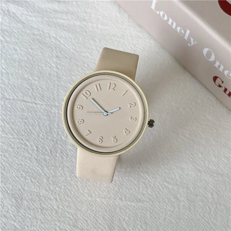 Advanced Macaron Watches for Women Temperament Simple Women's Quartz Watch Retro Student Digital Clock Часы Женские Reloj Mujer