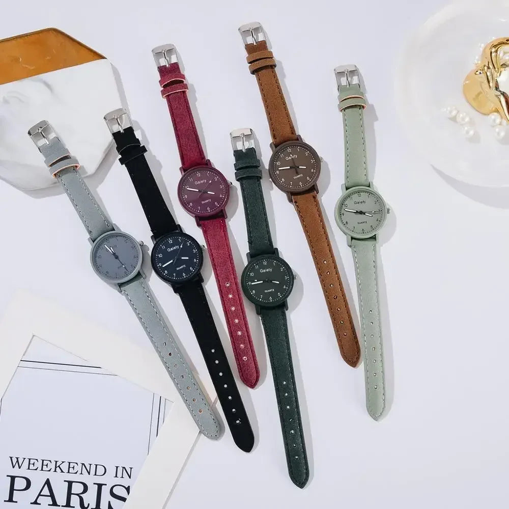Fashion Brand Watch for Women Simple Arabic Numerals Bracelet Leather Ladies Dress Quartz Watch Clock for Women Relogio Feminino