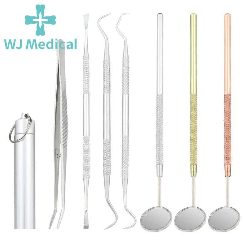 Dentist Tooth Cleaning Tools Dental Instrument Kit Mouth Mirror Probe Hook Pick Tweezer Set Dentistry Dentista Prepare Tools