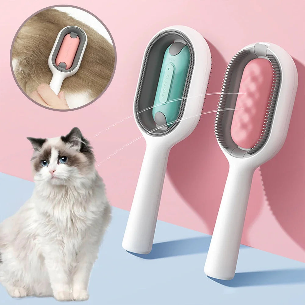 4 In 1 Pet Hair Removal Brushes with Water Tank Double Sided Dog Cat Grooming Massage Comb Cleaning Floating Hair Pet Supplies